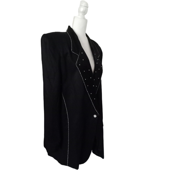 Vital Elements Black Rhinestone Luxury Blazer – Sz 14 - Picture 6 of 13